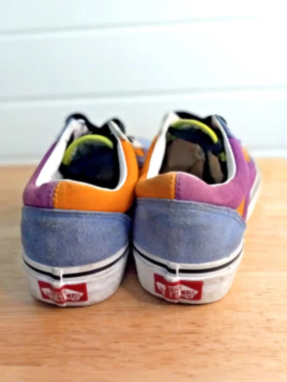 Vans Old Skool Blue Purple Orange Suede Canvas Skate Shoes Men's 5.5 Women's 7